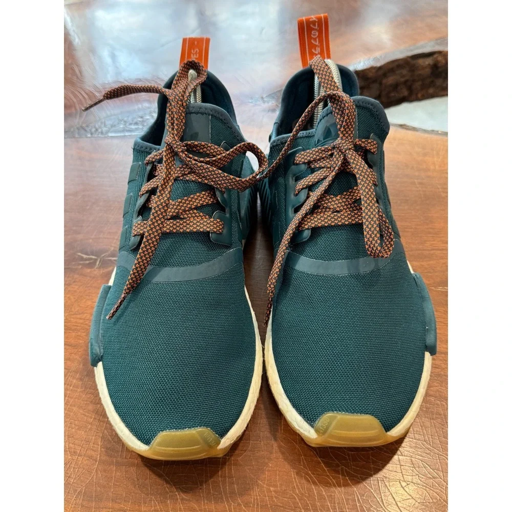Adidas NMD R1 Trail Boost Shoes Teal Orange Men's US 8.5 Gum‎ Sole